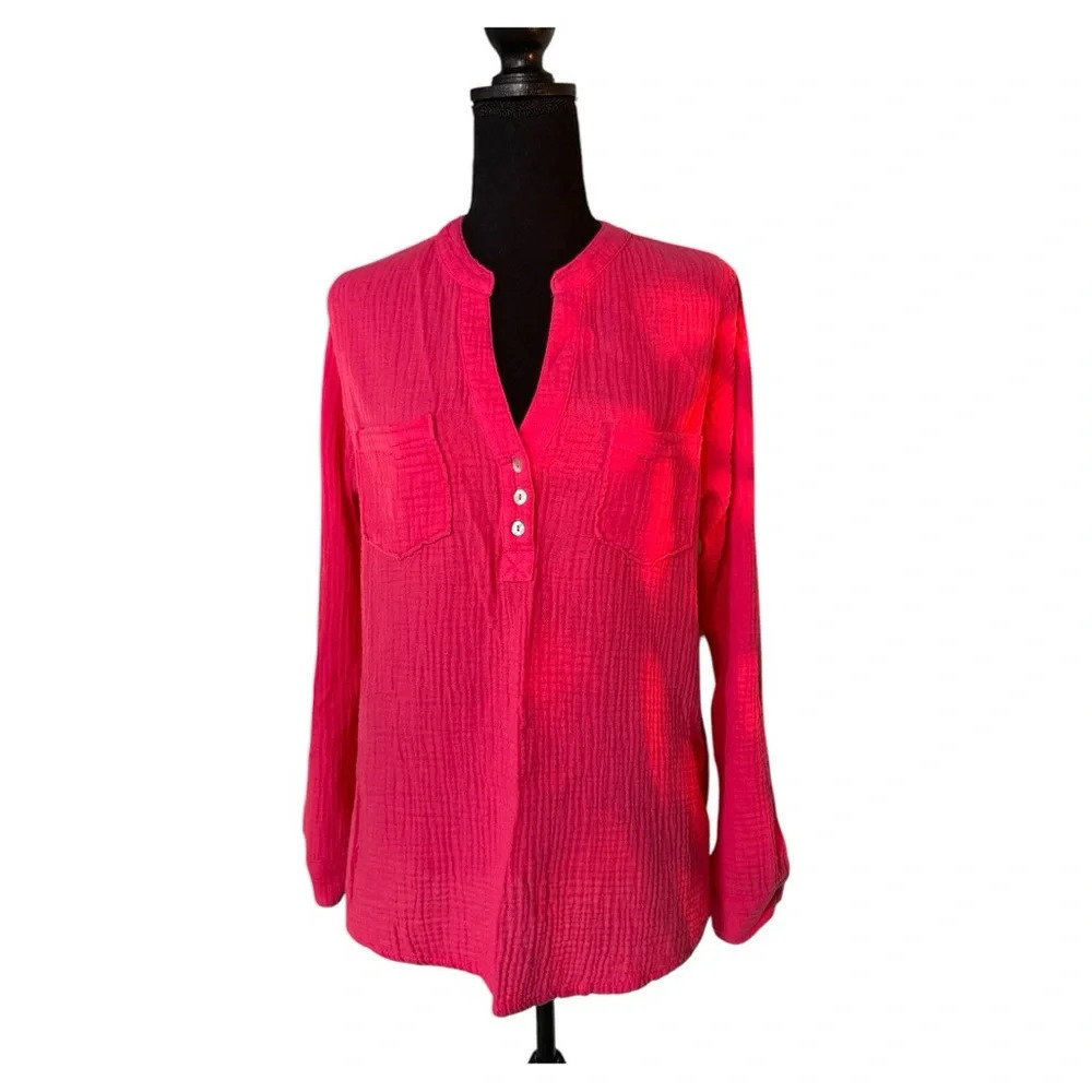 Mote 100% Cotton Gauze Blouse Size Large
